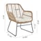 Manhattan Comfort Antibes 2.0 Steel Rattan 4-Piece Patio Conversation Set with Cushions in Cream OD-CV011-CR - alternate 9